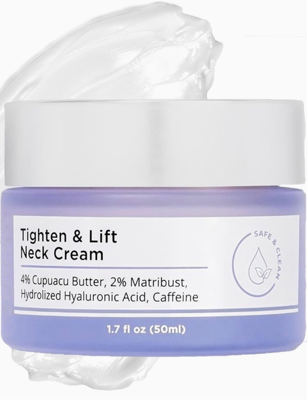 Tighten & Lift Neck Cream with Hyaluronic Acid & Caffiene 1.7 Oz - Set of 4 jars
